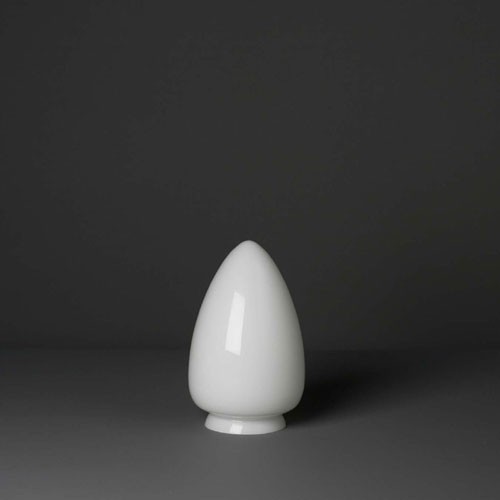 Lampenglas Zapfen opal-weiß (19 cm)