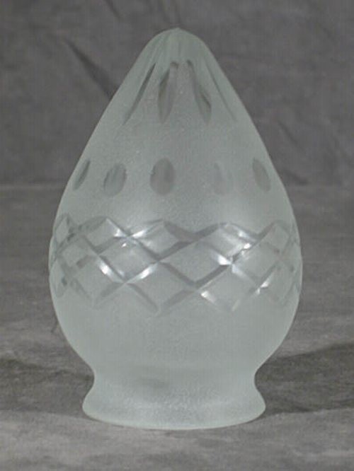 Kreuz/Sternschliff Lampenglas in Zapfenform (6 cm)