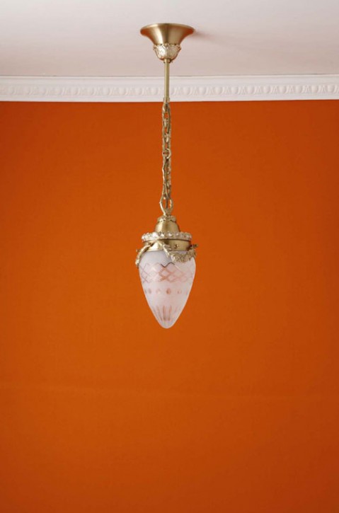Deckenpendel Messing hell Sternschliffglas (10 cm)