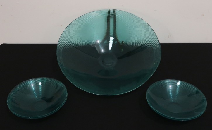 Salat Schalenset grünes Glas