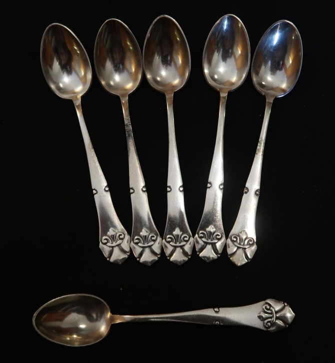 Teelöffel 6erSet Silber Lilie