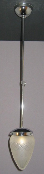Deckenpendel verchromt mit Sternschliffzapfenglas Ø 10cm