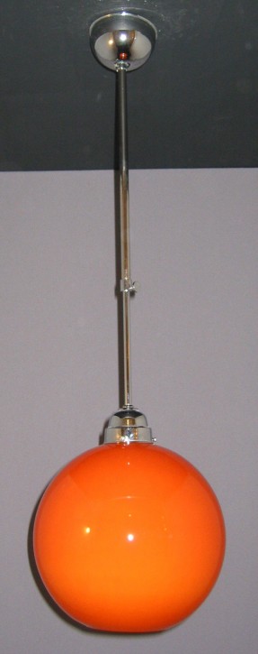 Stangenpendel verchromt mit orangefarbener Kugel Ø 25 cm