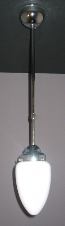 Deckenpendel Bauhaus verchromt Zapfenglas Ø 14 cm