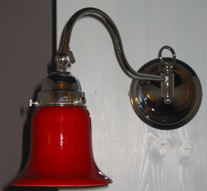 Wandlampe mit Gelenk 1flammig Glas rot Rockform