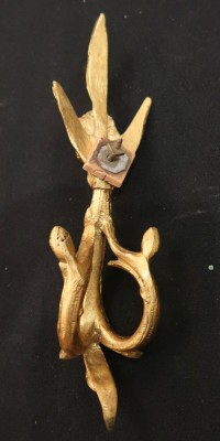 Paar Bronze Griff Applikationen