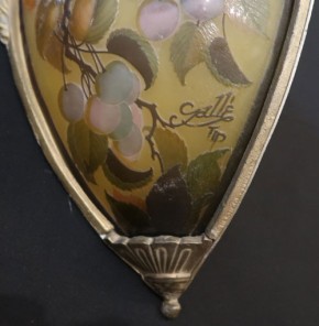 Wandlampe Rarität Tip Gallé Kirschmotiv