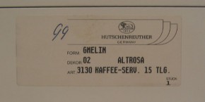 Hutschenreuther Gmelin altrosa Kaffeeservice