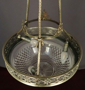 Deckenlampe Gründerzeit Kristallschale