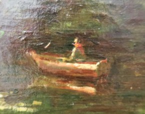 Gemälde Landschaft am Fluss H. van Dijk