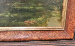 Gemälde Landschaft am Fluss H. van Dijk