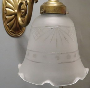 Jugendstil Wandlampe mit Sternschliffglass