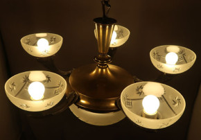 Gründerzeit Schliffglas Deckenlampe