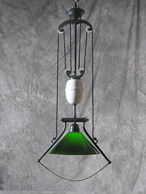 Zuglampe Messing 1flammig mit Bügel Jugendstil