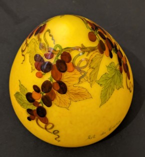 Glaspilzlampe mit Traubenmotiv Pate de Verre