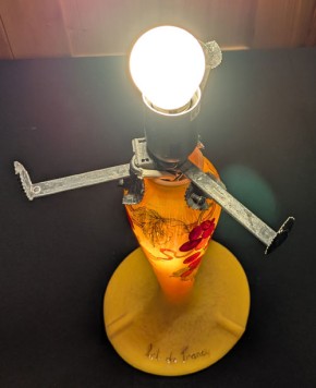 Glaspilzlampe mit Traubenmotiv Pate de Verre