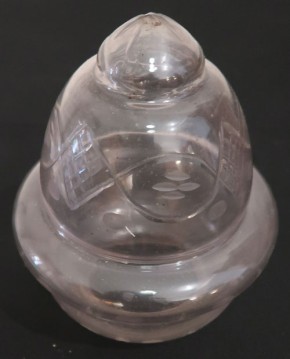 Lampenglas bauchig mit Schliff