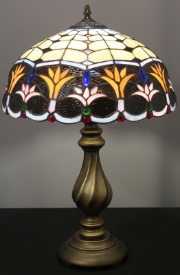 Tiffany Tischlampe mit Blüten