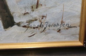 Ölgemälde Winterlandschaft Johan Jacobson