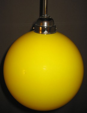 Stangenpendel verchromt mit gelbfarbener Kugel Ø 25 cm