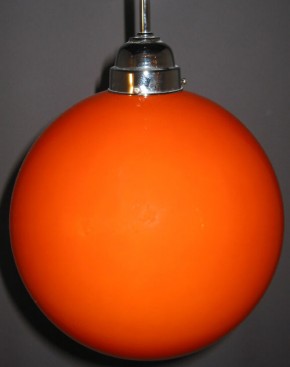 Stangenpendel verchromt mit orangefarbener Kugel Ø 30 cm