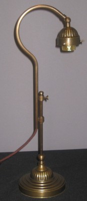 Tischlampe Messing verstellbar opal-weißes Tulpenglas
