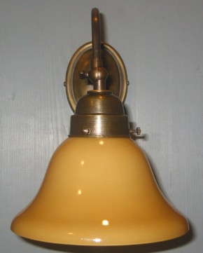 Wandlampe 1flammig brüniert Glas cognacfarben